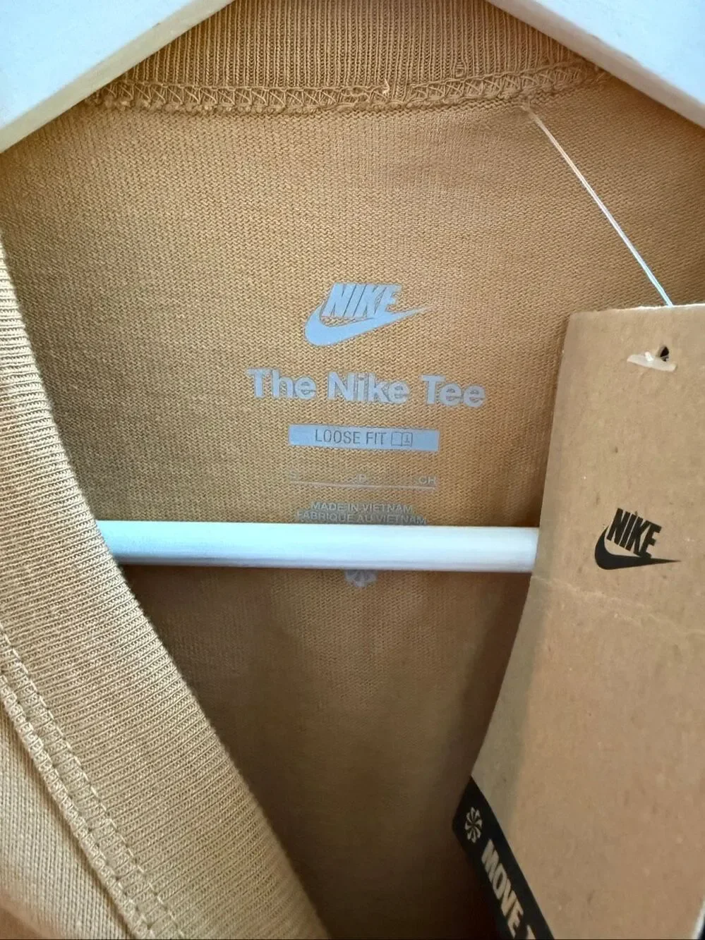 Nike The Nike Tee in Camel Long Sleeve Sz S NWT